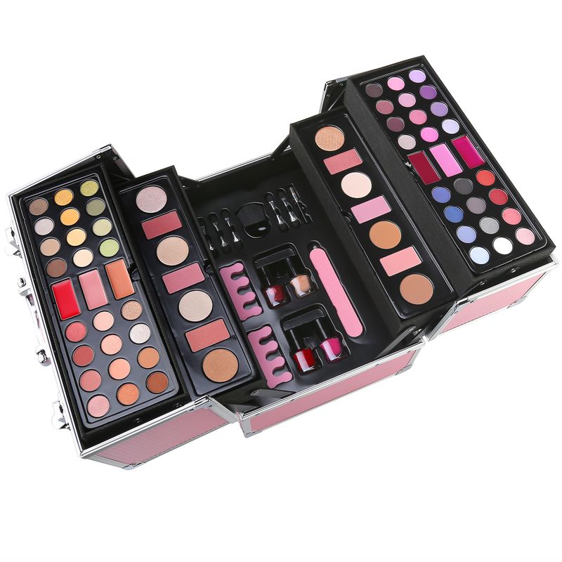 Maletin-Maquillaje-Rosa-Metalico-Grande