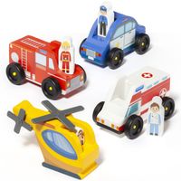 Pack Vehículos Emergencias Madera