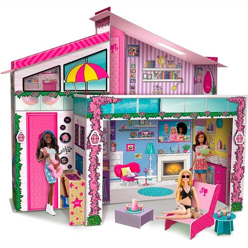 Barbie Casa Malibú Cartón con Muñeca