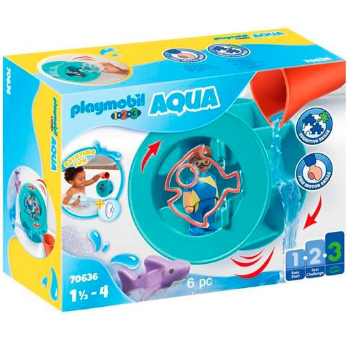 Playmobil 1.2.3 Rueda de Agua con Bebé Tiburón