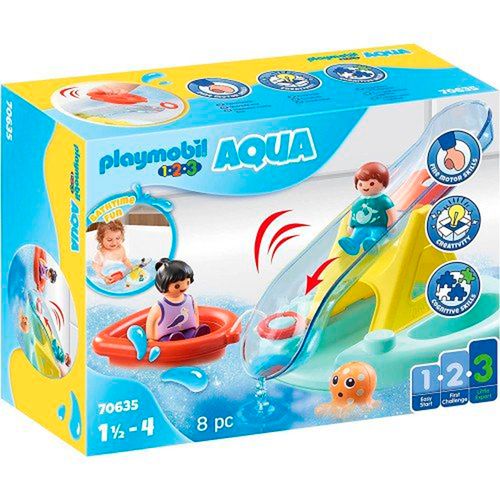 Playmobil 1.2.3 Aqua Isla de Baño con Tobogán