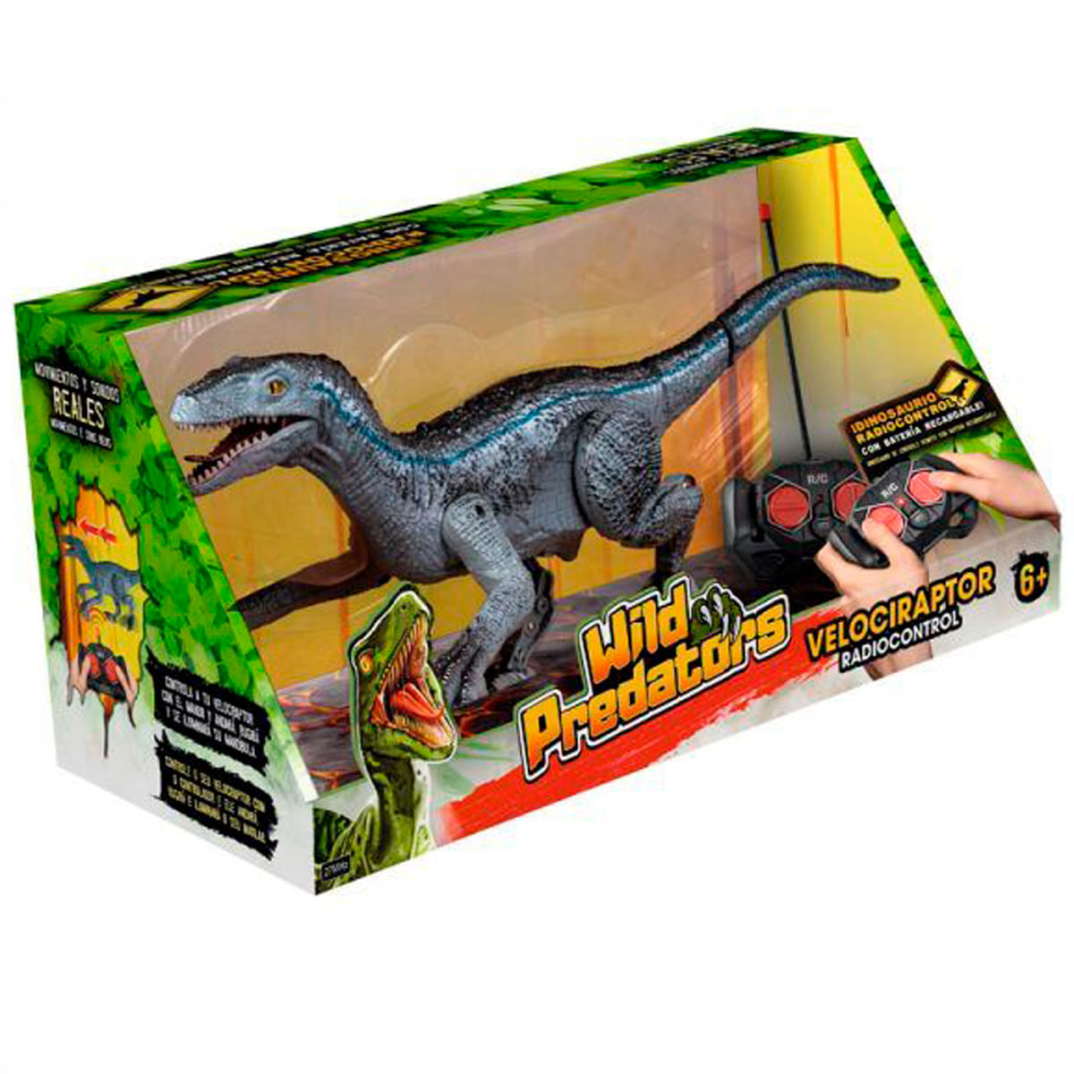 Wild Predators - Velociraptor Foam, Blanditos con Sonido, Figuras