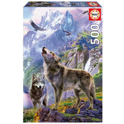 Lobos en las Rocas Puzzle 500 Piezas
