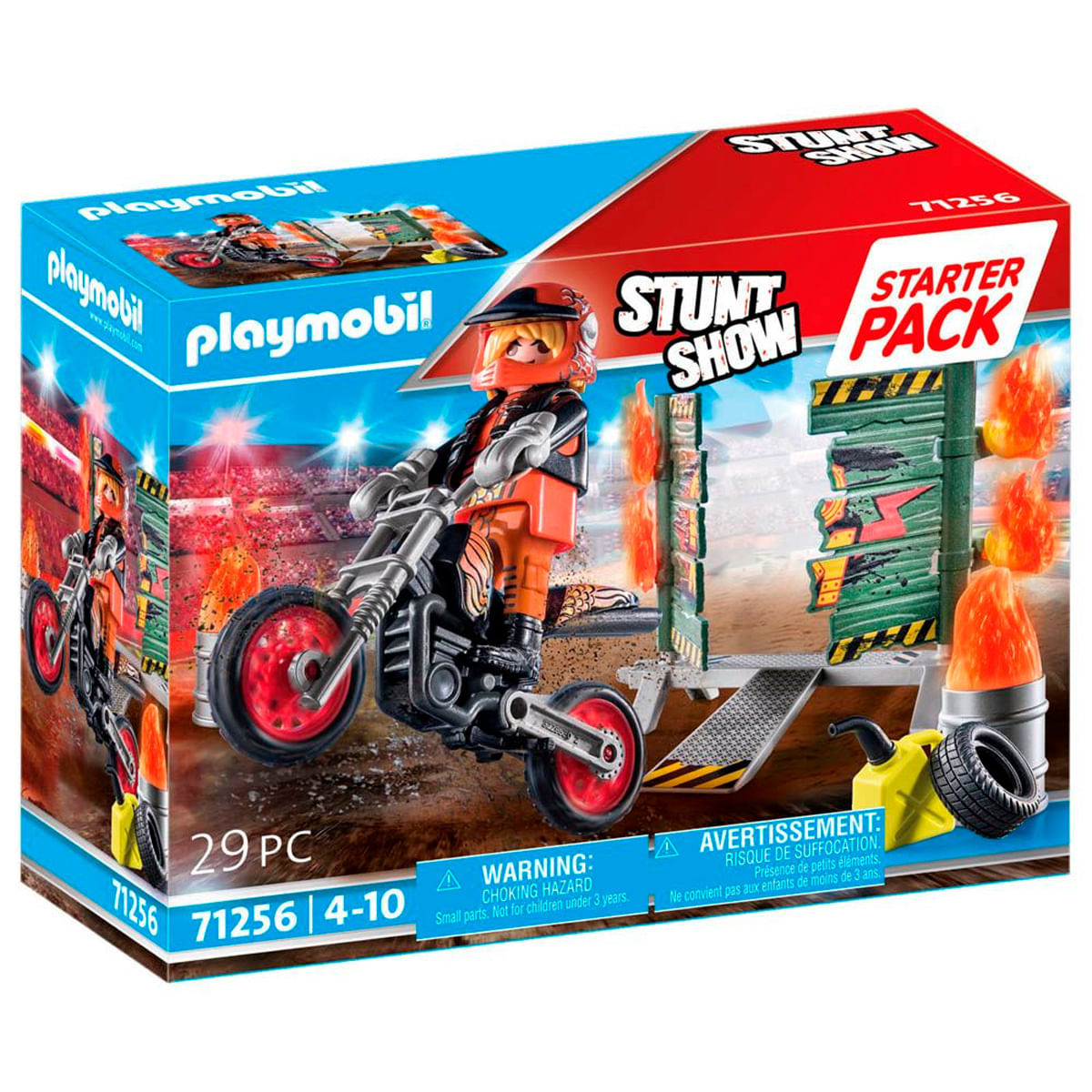 Playmobil Stunt Show Moto con Pared de Fuego