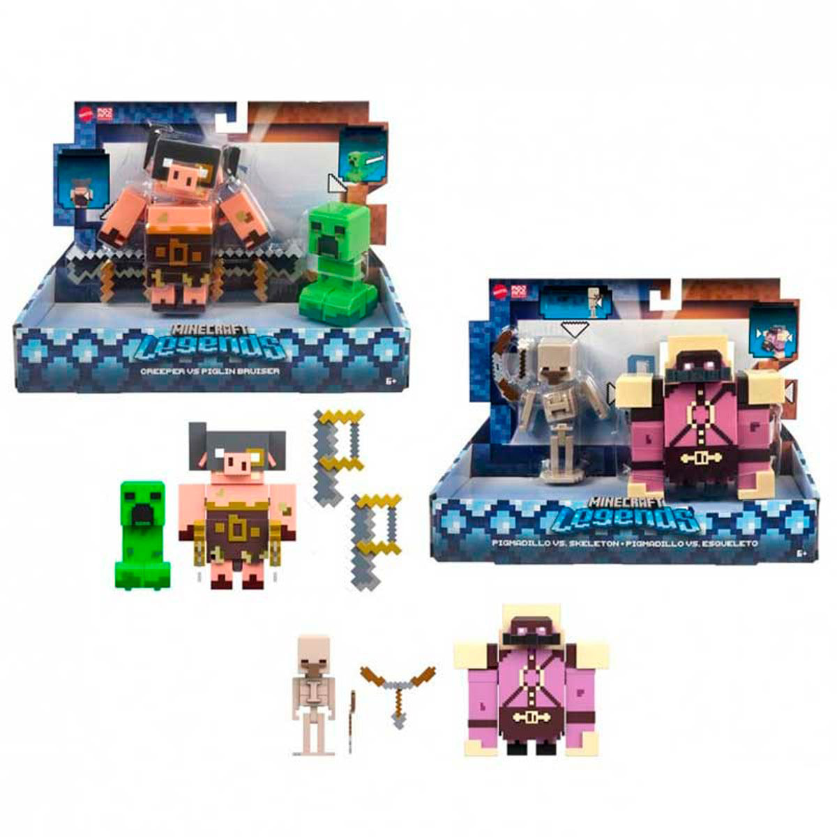 Minecraft-Legends-Coffret de 2 figurines-Assortiment, cadeaux