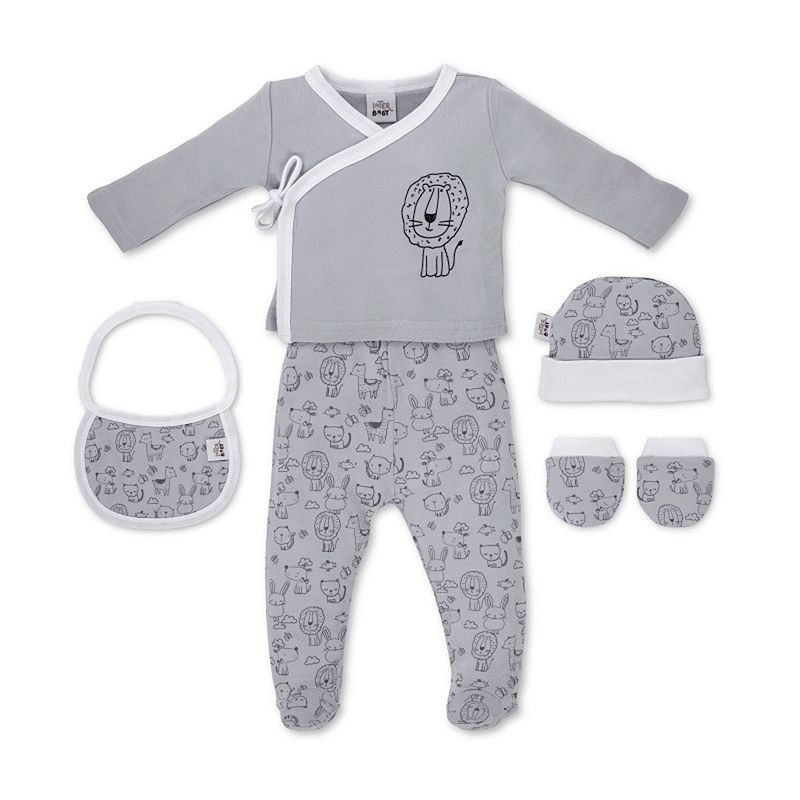 Set-Nacimiento-de-0-6m-5-piezas-Animals-Gris