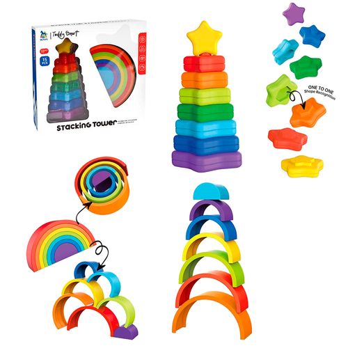 Pack Apilables Pirámide + Arcoíris