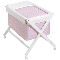 Minicuna plegable estrellas rosa
