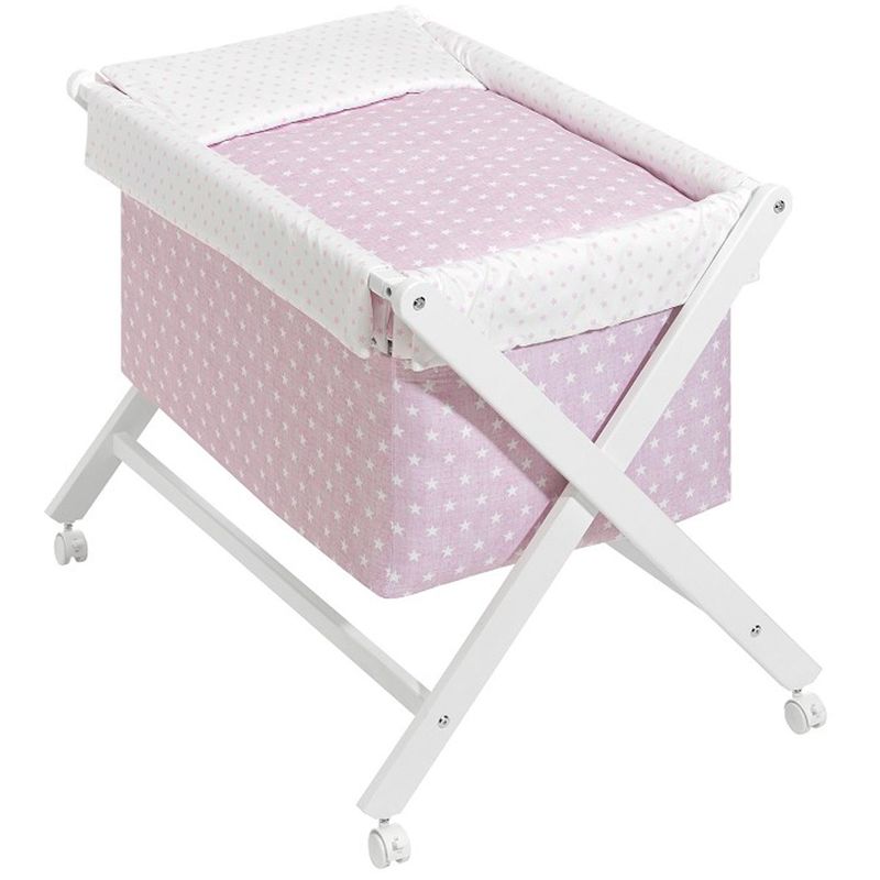 Minicuna-plegable-estrellas-rosa