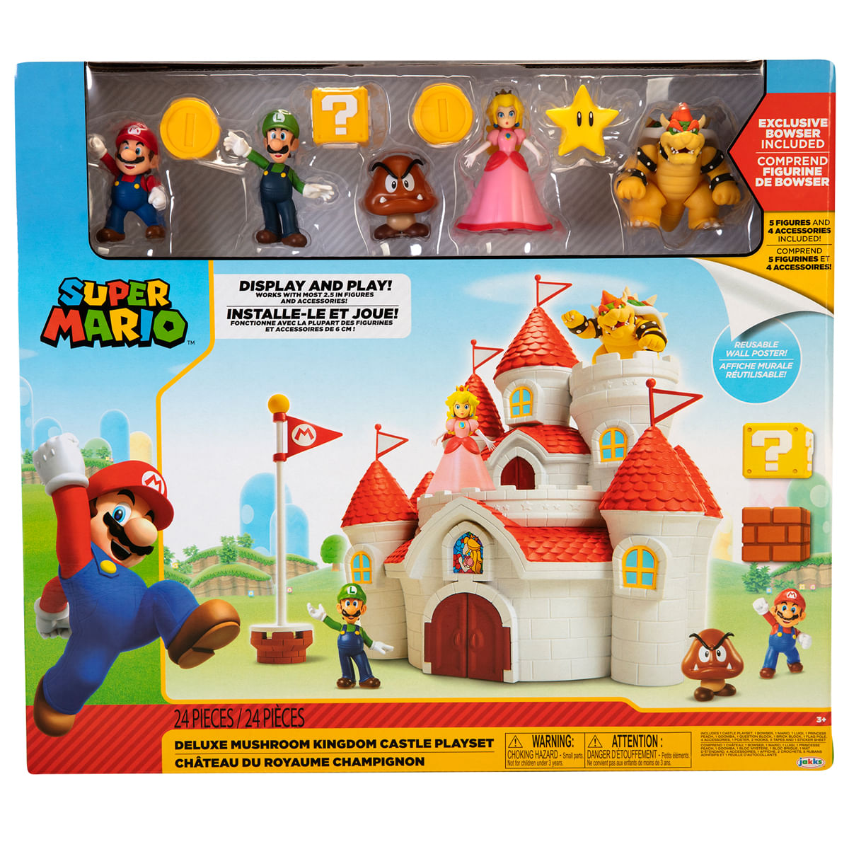 Château du Royaume Champignon avec 5 figurines Nintendo Super Mario, 3 ans  et plus