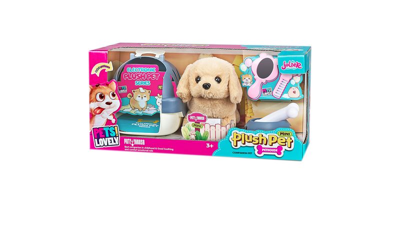 Perro peluche con online transportin