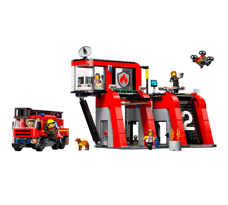 Lego City Parque de Bomberos con Camion de Bombero Drim
