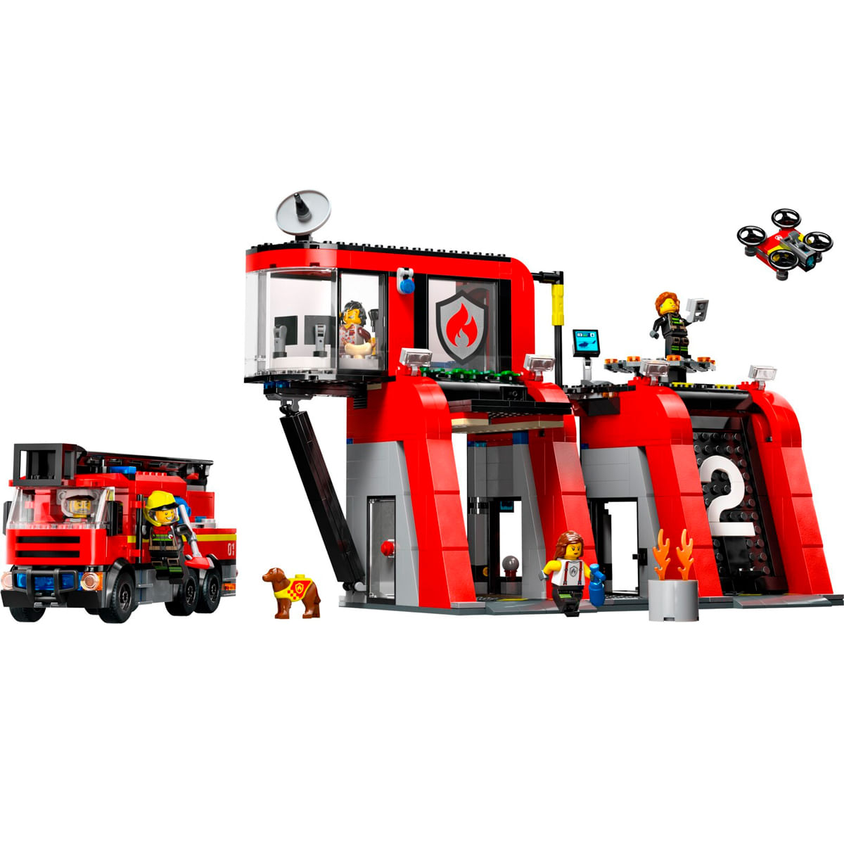 Lego City Parque de Bomberos con Camion de Bombero Drim