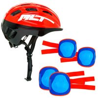 Pack Protecciones + Casco Rojo