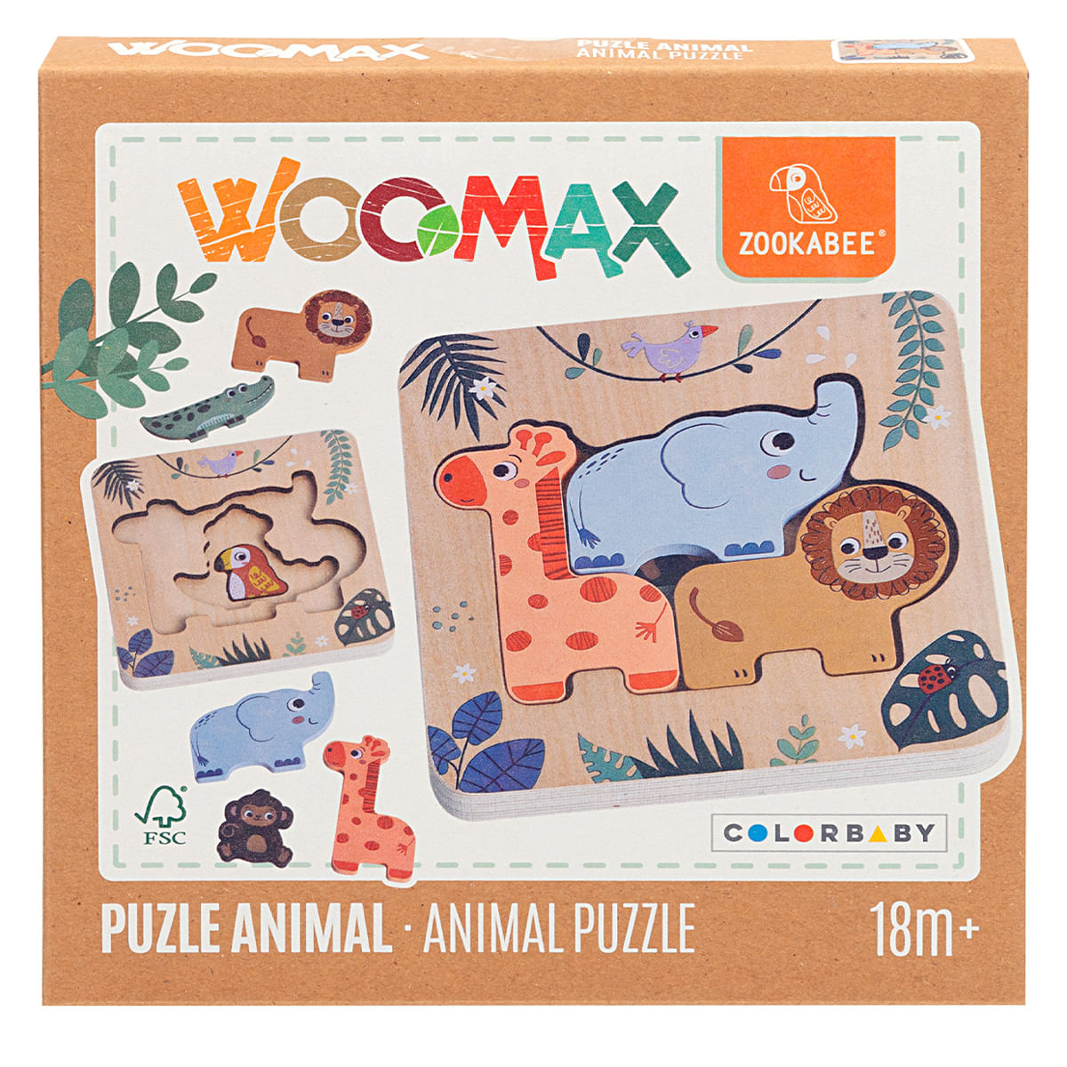 Woomax Zookabee Puzzle Madera Animales Drim