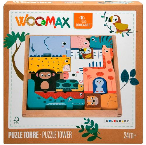Woomax Zookabee Torre + Puzzle Animales Madera
