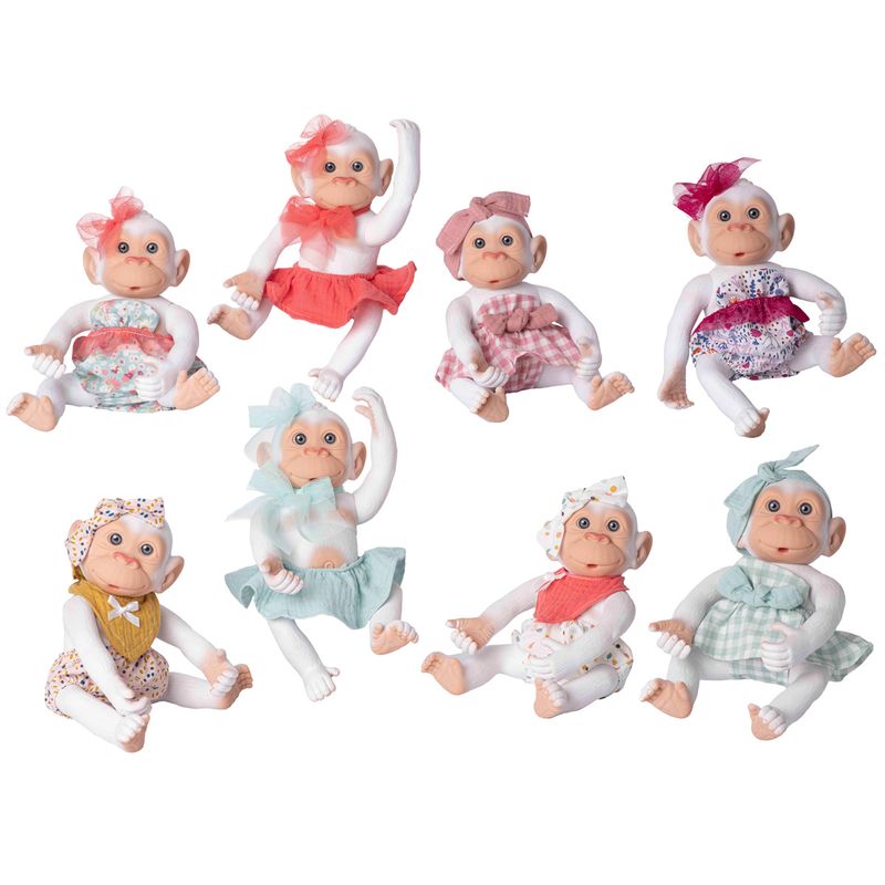 Bebe-Mono-Blanco-Muñeca-Surtida