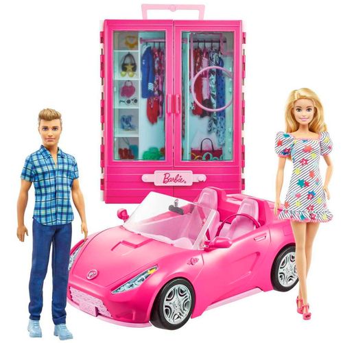 Barbie y Ken con Vehículo y Amario