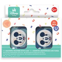 Pack 2 Chupetes 0-6m con funda Mickey