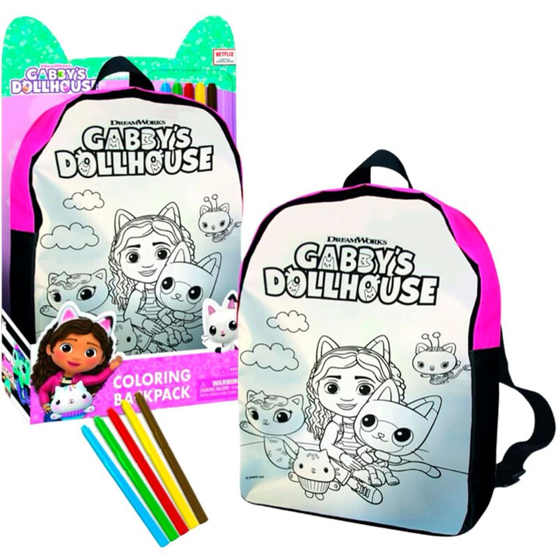 Casa-de-Muñecas-de-Gabby-Mochila-Colorear