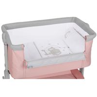 Minicuna Colecho Comfy Rosa + textil Elefante