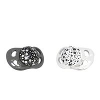 Pack de 2 Chupetes de Silicona 0-6 meses Blanc/Ngr