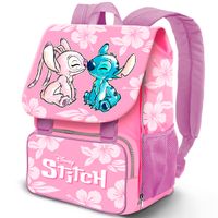 Stitch Mochila Escolar Solapa Rosa