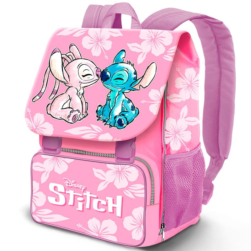 Stitch-Mochila-Escolar-Solapa-Rosa