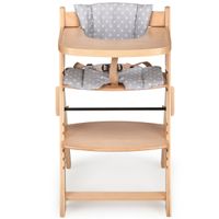 Trona madera plegable con cojín Full Gris