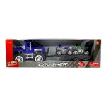 Coche-Crusher-Azul-con-Remolque-y-Quads_1