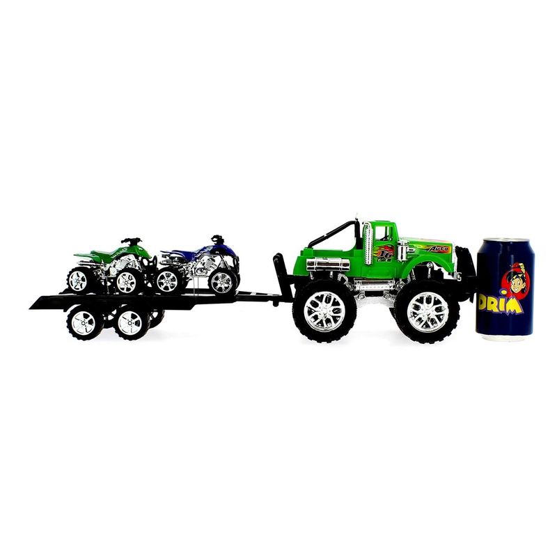 Coche-Crusher-Verde-con-Remolque-y-Quads_3