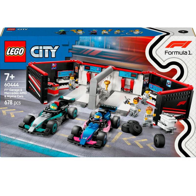 Lego-City-Garaje-de-F1Mercedes-AMG-y-Alpine