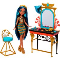 Monster High Muñeca Cleo De Nile con Tocador y Accesorios
