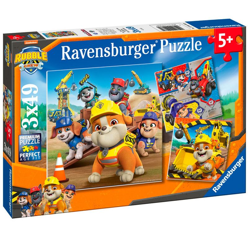 Patrulla-Canina-Equipo-Rubble-Puzzle-3x49-Piezas
