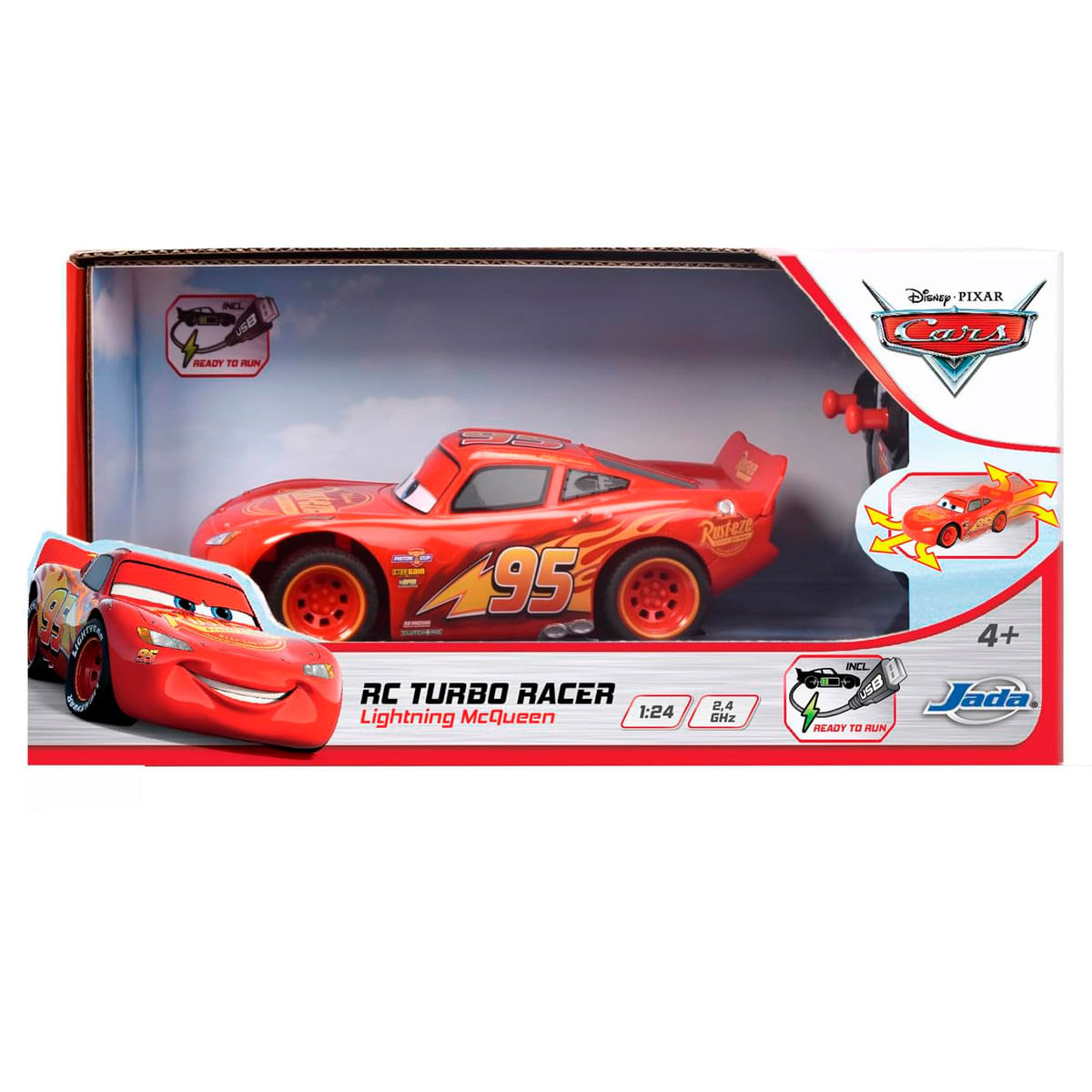 Cars Coche Rayo Mc Queen Turbo Racer R/C - Drim