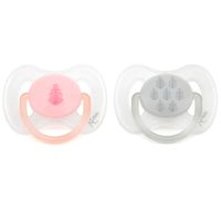 Pack de 2 chupetes ortodónticos Rosa y Gris