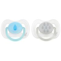 Pack de 2 chupetes ortodónticos Azul y Gris 6-18 meses