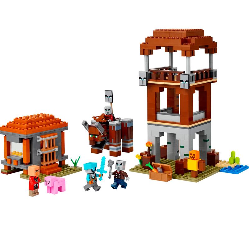 Lego-Minecraft-El-Puesto-de-Avanzada-de-los-Saqueadores-y-el-Devastador_1