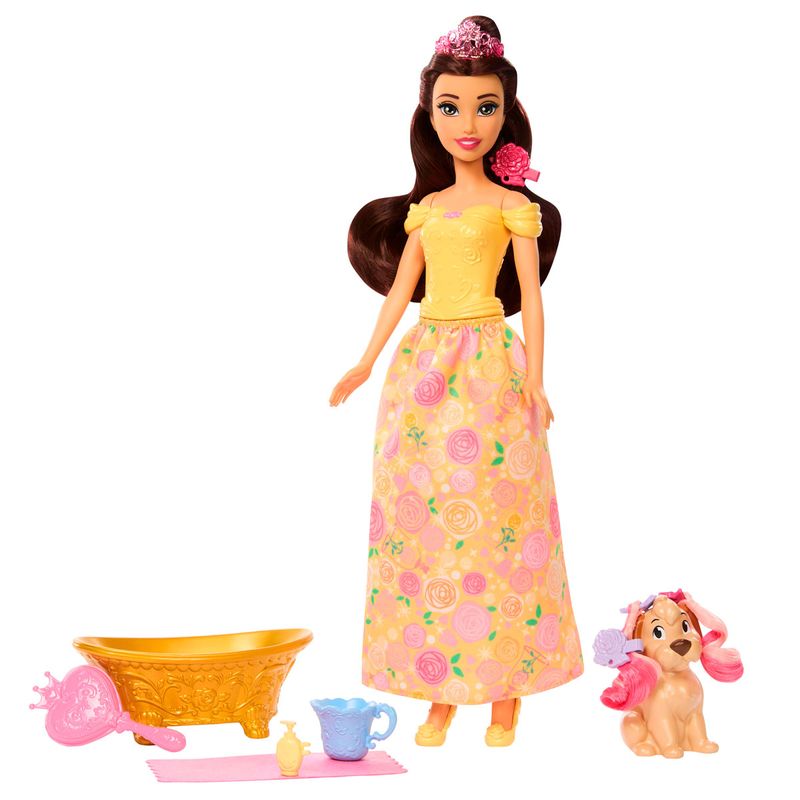 Princesas-Disney-Bella-Baña-y-Cepilla-al-Perrito