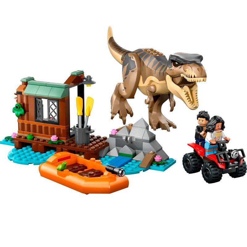 Lego-Jurassic-World-Huida-por-el-Rio-y-T-rex-a-la-Caza_1