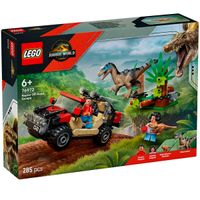 Lego Jurassic World Huida en Todoterreno y Raptor al Acecho