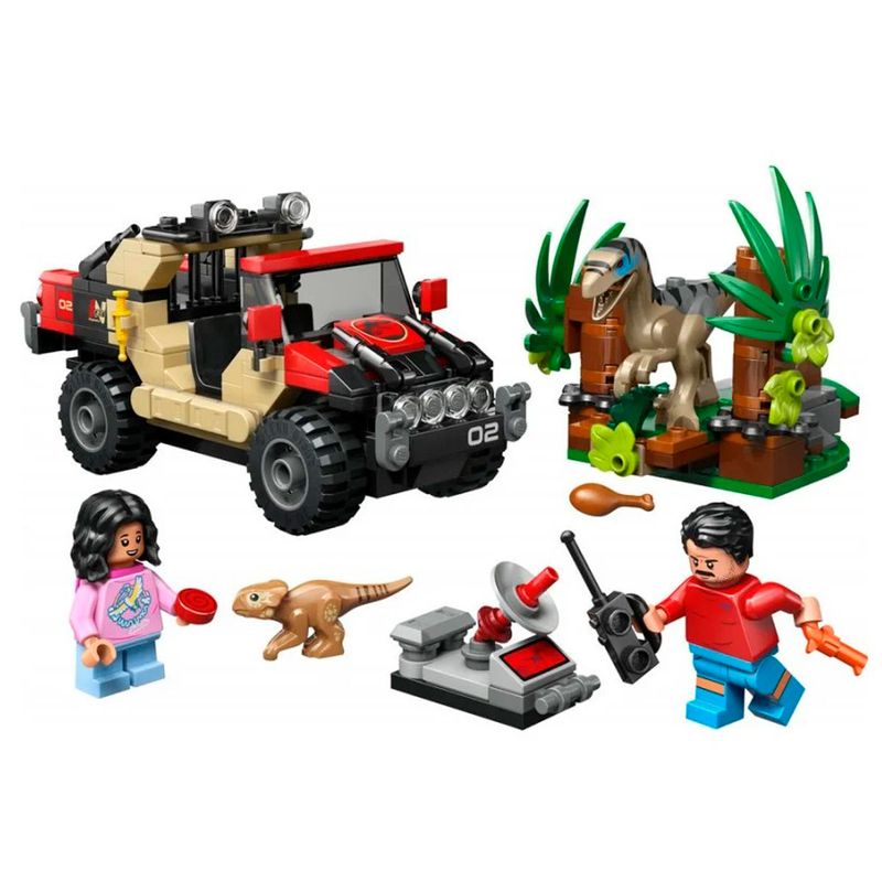 Lego-Jurassic-World-Huida-en-Todoterreno-y-Raptor-al-Acecho_1