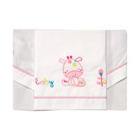 Tríptico sábanas 140x80  Jirafa Rosa