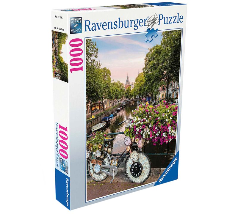 Puzzle Bicicletas en Ámsterdam 1000 Piezas Drim