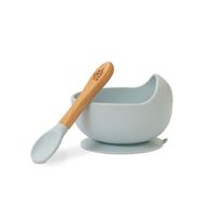 Cuenco silicona c/ cuchara Azul