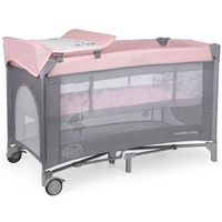Cuna de viaje dos alturas Complet Rosa