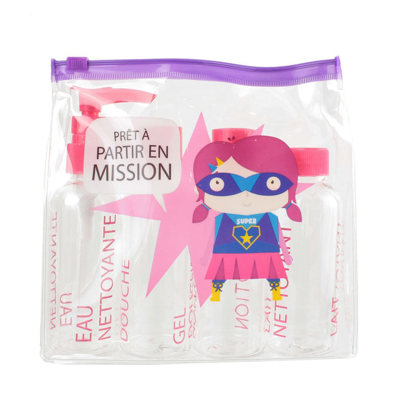 Neceser-Kit-de-viaje-4-botes-Super-Nena-Lila